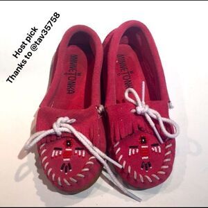 Minnetonka Leather Beaded Moccasin Toddler Size 11
